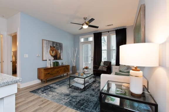 Living Room With Expansive Window at Beckett Farms Apartments, PRG Real Estate Management, Fort Mill