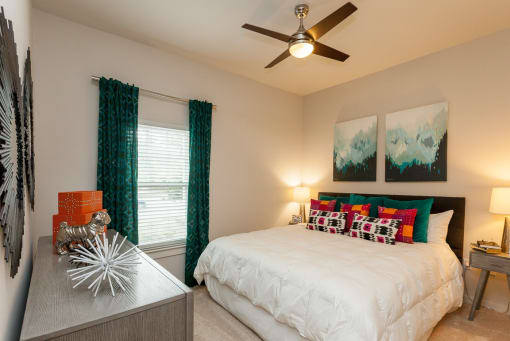 Luxury Bedroom inside one of Proximity’s apartments in West Ashley, Charleston, SC at Proximity Apartments, South Carolina