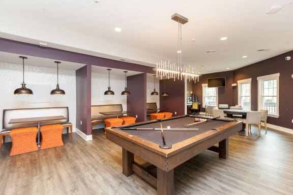 Clubhouse pool tableat Proximity Apartments, Charleston, South Carolina