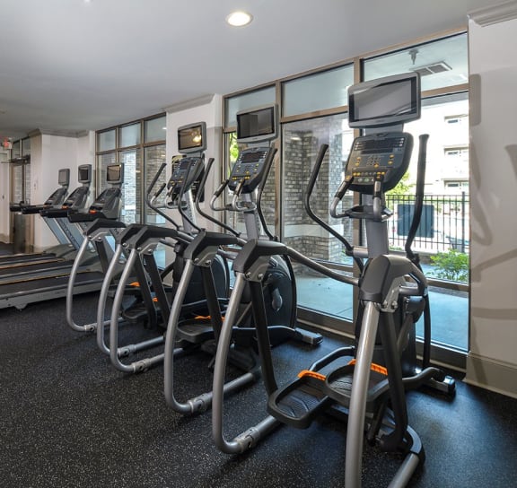 Fitness center and equipment at The Tribute in Raleigh, North Carolina
