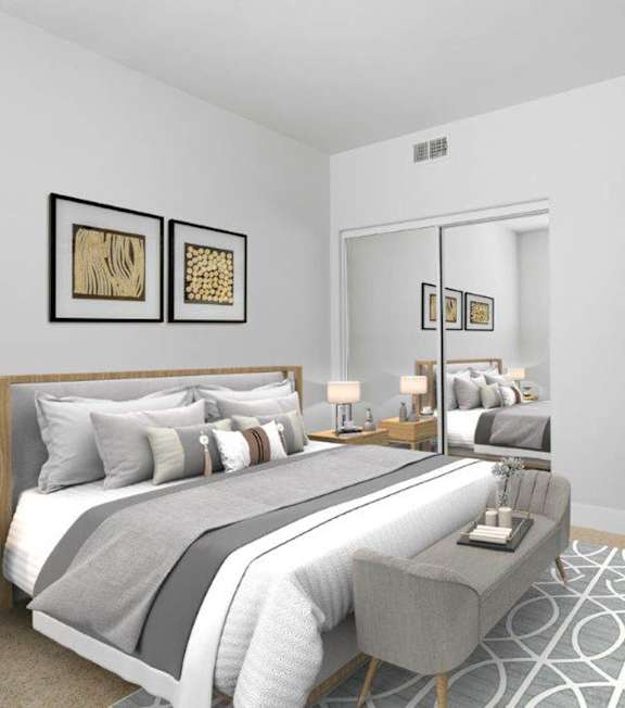 modern bedroom at Canyon Crest, Riverside, CA