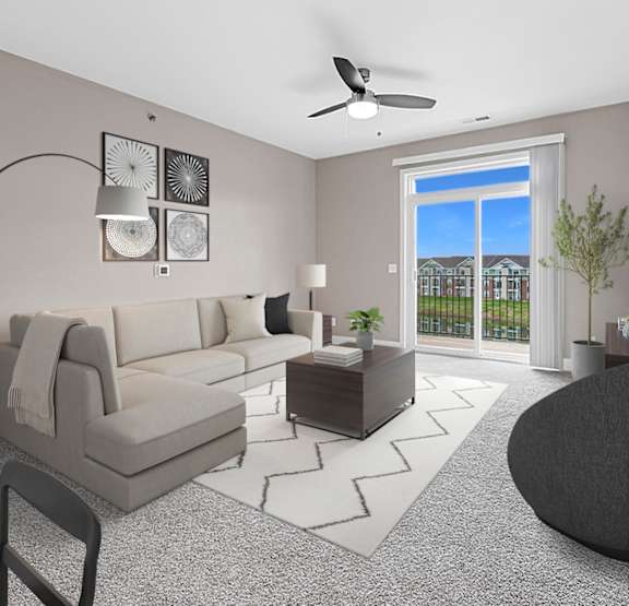 Living Room at The Reserve at Destination Pointe in Grimes, IA 50111