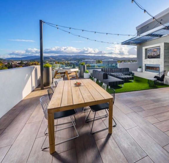 table outside at NoMa Apartments, California, 94596