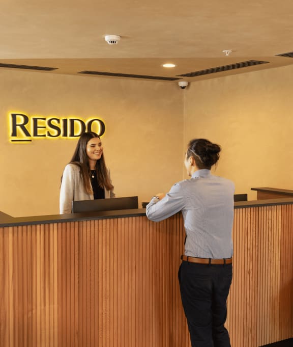 artist render of The Hub at Resido featuring the resident services team