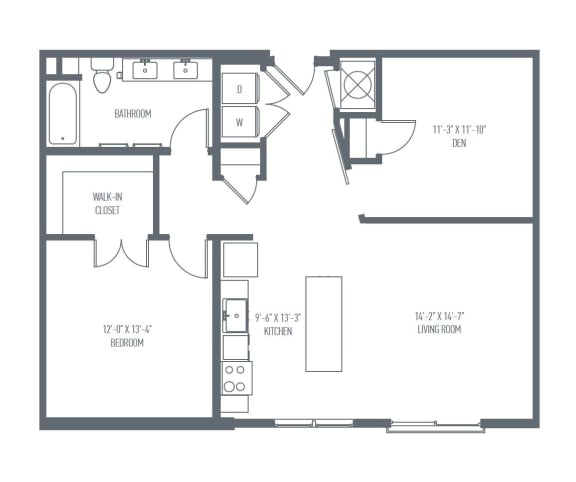 Floor Plan  C3 Floor Plan, 1030 Sq. Ft. at Union Berkley, Missouri, 64120