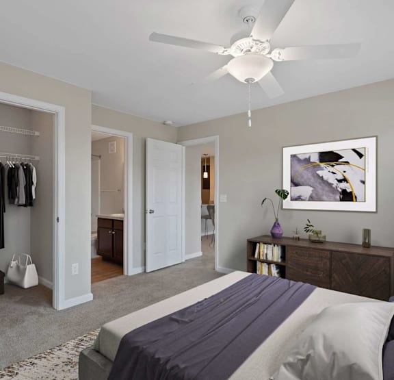 Primary Bedroom at Badger Canyon Apartments, Kennewick, WA