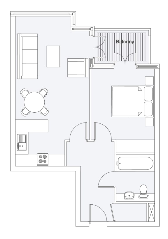 Floor Plan  1 Bed &amp; 1 Bathroom