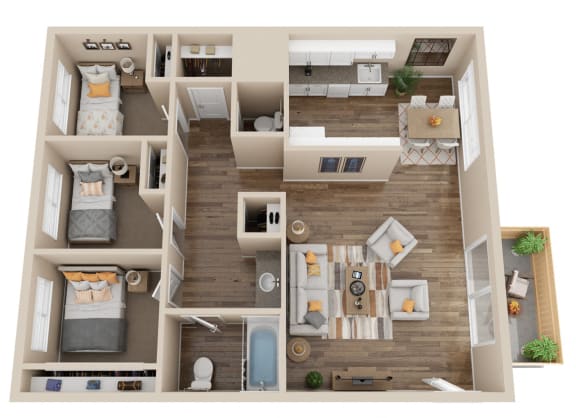 3 bed 2 bath at Woodland Village Apartments , California, 95695