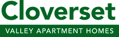 The image is a logo for Cloverset Valley Apartment Homes.