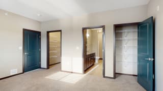 The 2 bedroom Snowdrop with den floor plan features incredibly spacious closets with abundant storage.
