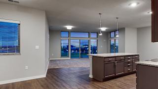 The 2 bedroom Hibiscus floor plan features a spacious dining and living area perfect for entertaining.