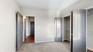 The 2 bedroom Marigold with den floor plan features incredibly spacious closets with abundant storage.