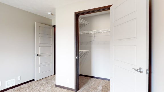 Large walk-in closet for extra storage at Northridge Heights Apartment Homes, Lincoln, NE