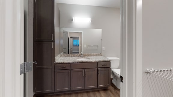 The 2 bedroom Hibiscus floor plan features 2 spacious bathrooms with abundant storage.