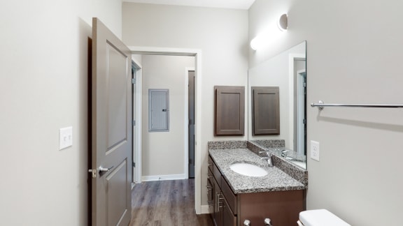 The 2 bedroom Marigold with den floor plan features 2 spacious bathrooms with abundant storage.