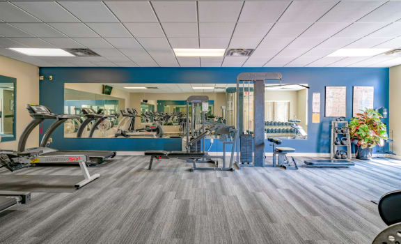 Modern equipment and plenty of space in the exercise room at Southwind Villas