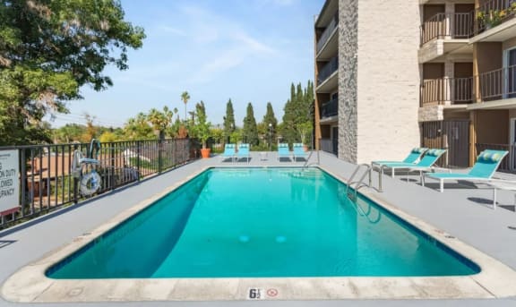 the swimming pool at our apartments