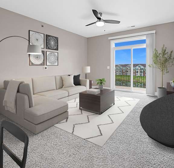 Living Room at Strathmore Apartment Homes, West Des Moines, Iowa, 50266