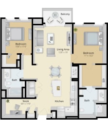 Cirrus Floor Plan 2A at Cirrus Apartments, Ashland