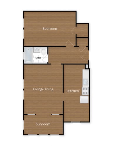 Floor Plan  One Bedroom Apartment located in Petworth