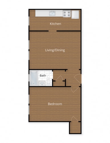 Floor Plan  One Bedroom Apartment located in Petworth
