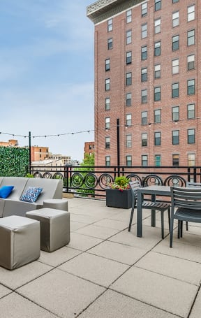 Rooftop deck with lounge area at 1633 Q, Washington, 20009