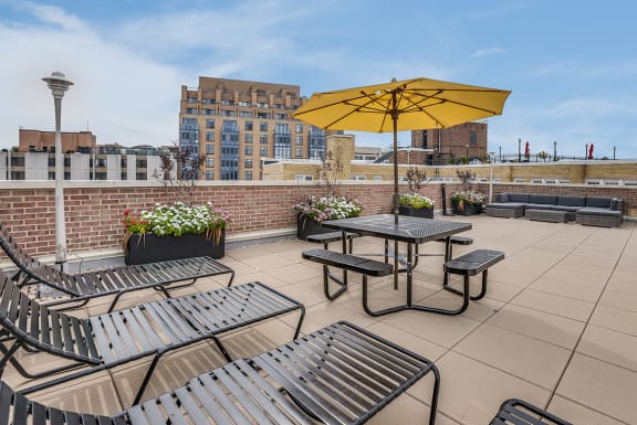 Rooftop deck with grills