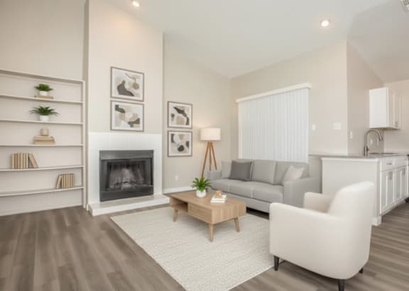 Living Room with Fireplace at Homestead Chandler, Chandler