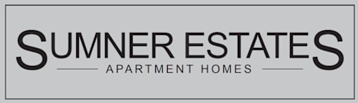 A black background with the words "Sumner Estates Apartment Homes" written in white.