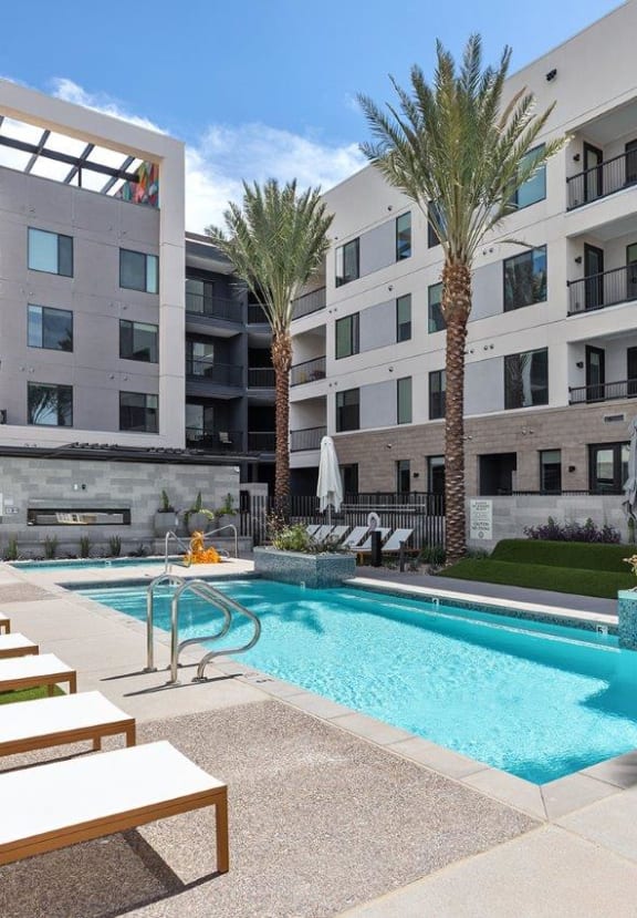 Trovita Rio Apartments in Tempe, Arizona Pool with Lounge Chairs