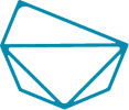 A blue outline of a diamond shape is displayed.