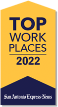 a sign that reads top work places 2022 on a yellow background