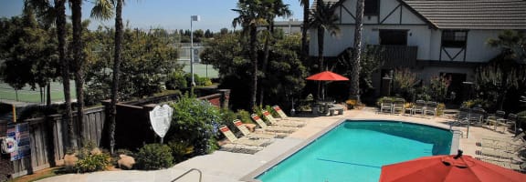 Pool View at Oxford Park Apartments, Fresno, 93720