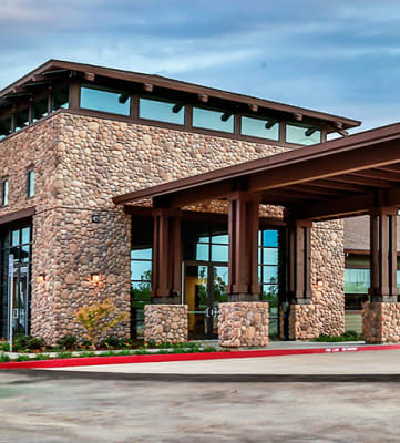 View of building exterior entry to office 