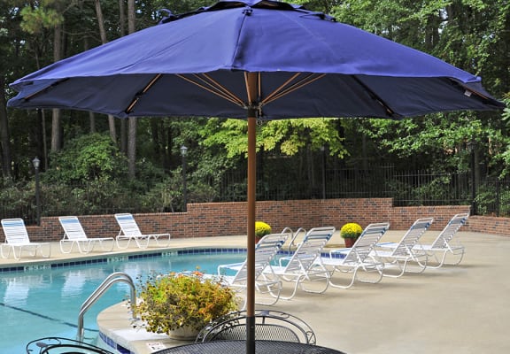 Umbrella Shaded Chairs by Pool at Brook Pines, Columbia, SC, 29210