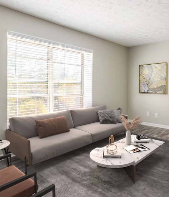 Living Room with carpeted floor at Rivers at Bluegrass, Lexington, Kentucky