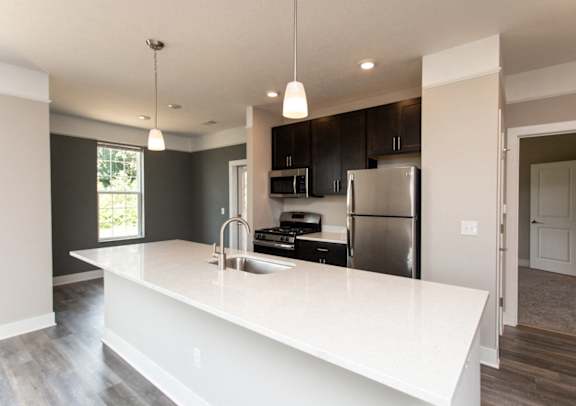 The Drake Kitchen with Gorgeous Quartz Countertop!  at The Flats on Houk, Delaware, 43015
