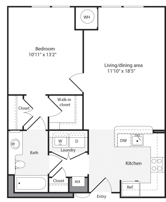 1E Floorplan at The Flats at Wheaton Station Apartments