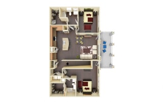 1212 Square-Foot Willow Floor Plan at Residence at Midland, Midland