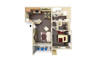 669 Square-Foot Cypress Floor Plan at Residence at Midland, Midland, 79706