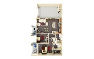 946 Square-Foot Lantana Floor Plan at Residence at Midland, Midland, Texas