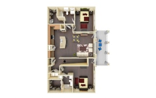 1212 Square-Foot Willow Floor Plan at Residence at Midland, Midland