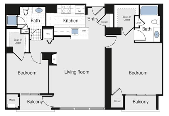 two bed two bath apartments in arlington