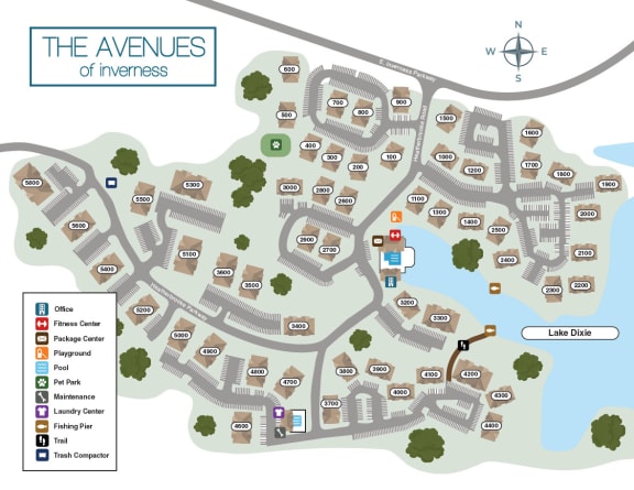 a site map of the avenue of inns