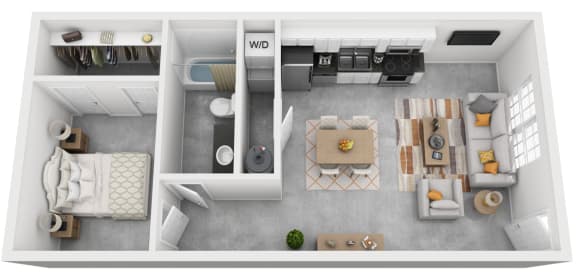 1 Bedroom Floor Plan | Highland Mill Lofts Charlotte NC