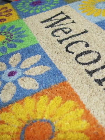 a rug with the words hope and peace on it