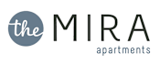 The Mira apartments logo with a black and white color scheme.