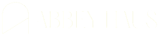 The image features the word "ABBEY HAUS" in white letters on a black background.