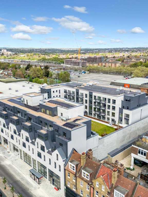 Aerial view of Edenwood House and its location on Cricklewood Broadway