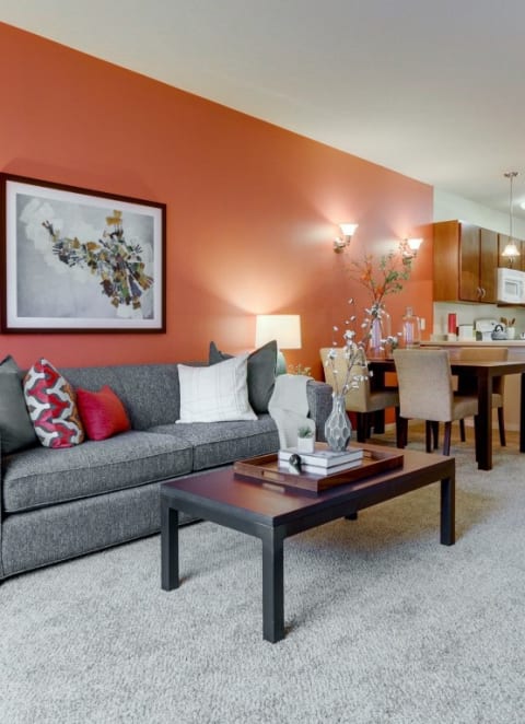 Living Room View at The Legends at Silver Lake Village 55+ Apartments, St. Anthony